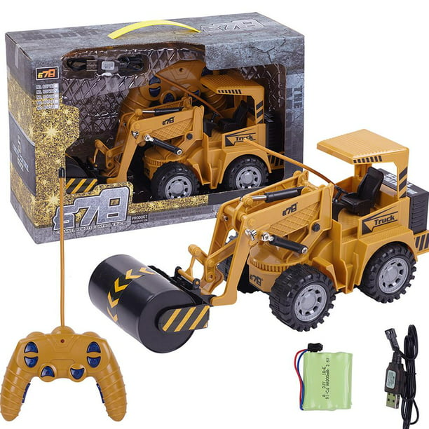 1/36 5CH Electric Road Roller Engineering Car RC Construction Truck Kids Toys